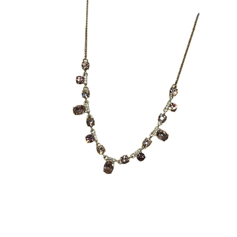 Givenchy Frontal Necklace Luxury Designer Elegant Chic Crystal Gold Tone NEW - Picture 13 of 15